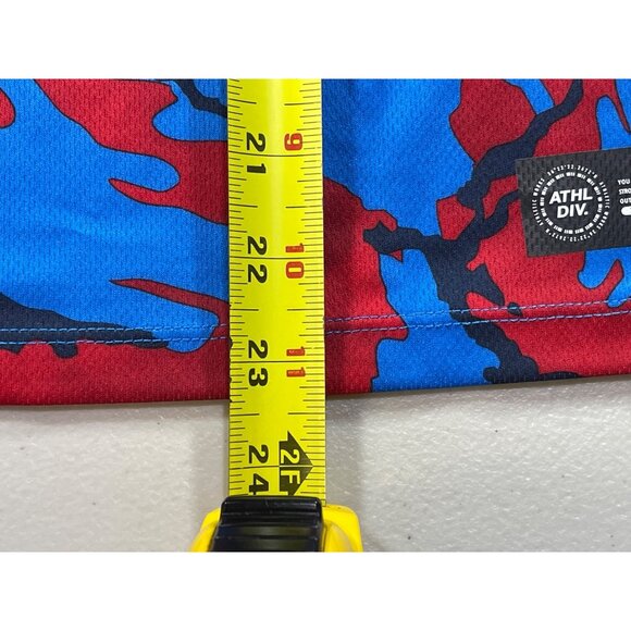 Athletic Works Boys Large 10-12 Dri-Fit Shirt Red & Blue Camouflage Design Short - Picture 6 of 10